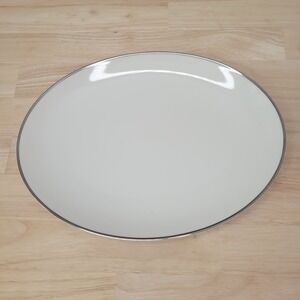 Noritake Ivory China Japan Cream Serving Platter Silver Trim Elegant Replacement